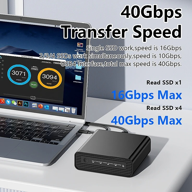 Aluminiowa obudowa M2 4-Bay US – External Ssd recenzja i cena