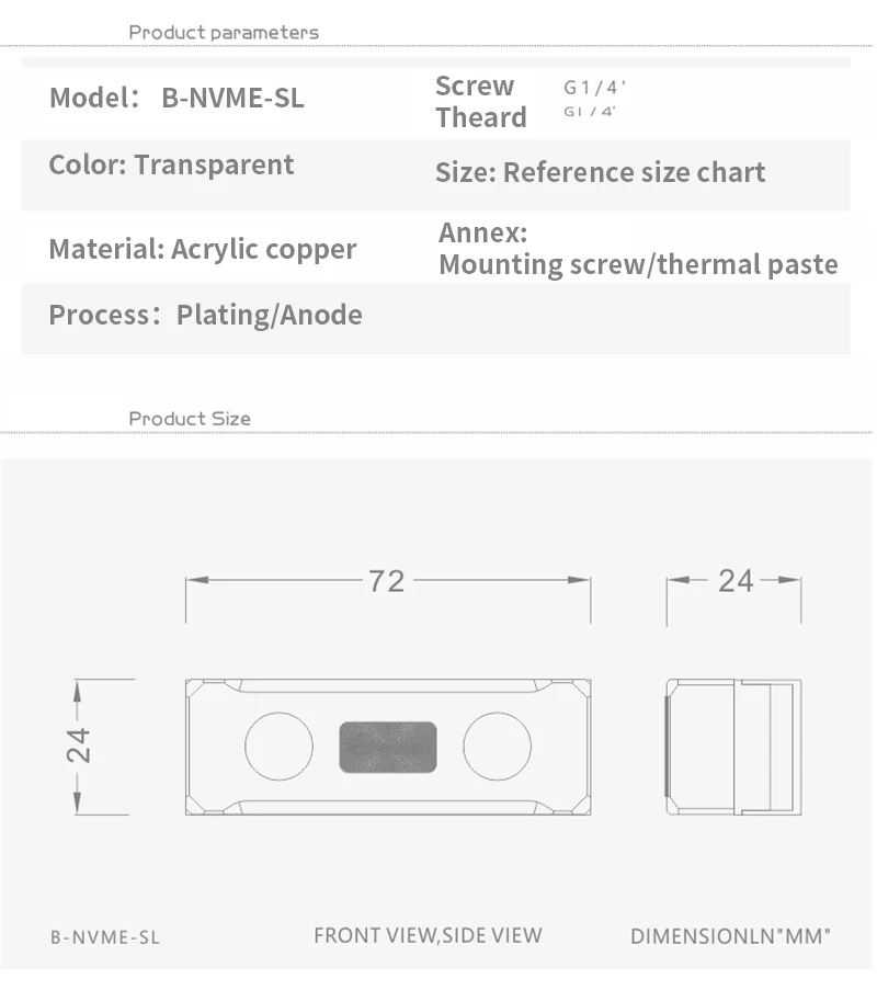 Blok akrylowy BYKSKI Memoy do  – Ssd Hard Drive recenzja i cena